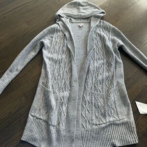 Merona Light Gray Hooded Cardigan Sweater